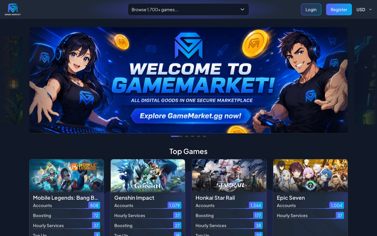 Gamemarket marketplace screenshot